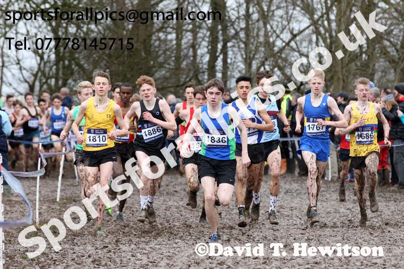 Boys under-15s 2018 British Inter Counties Cross Country Champs., Prestwold Hall, Loughborough. Photo: David T. Hewitson/Sports for All Pics